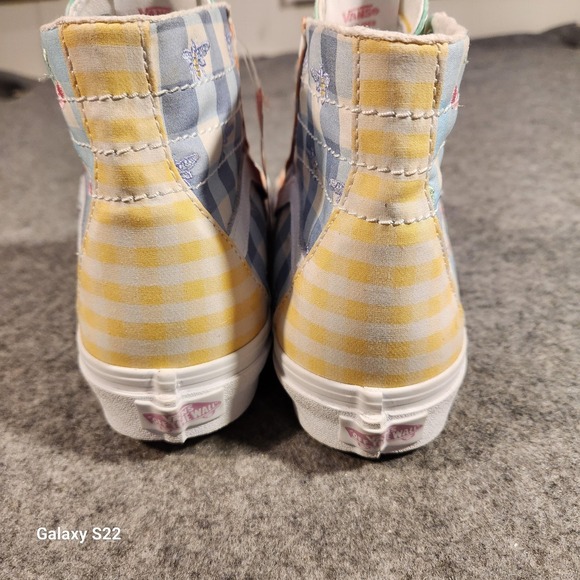 Vans Sk8-Hi Shoes Mens Size 6.5 Multi Gingham Patchwork Plaid Cherry High Top - Picture 4 of 8